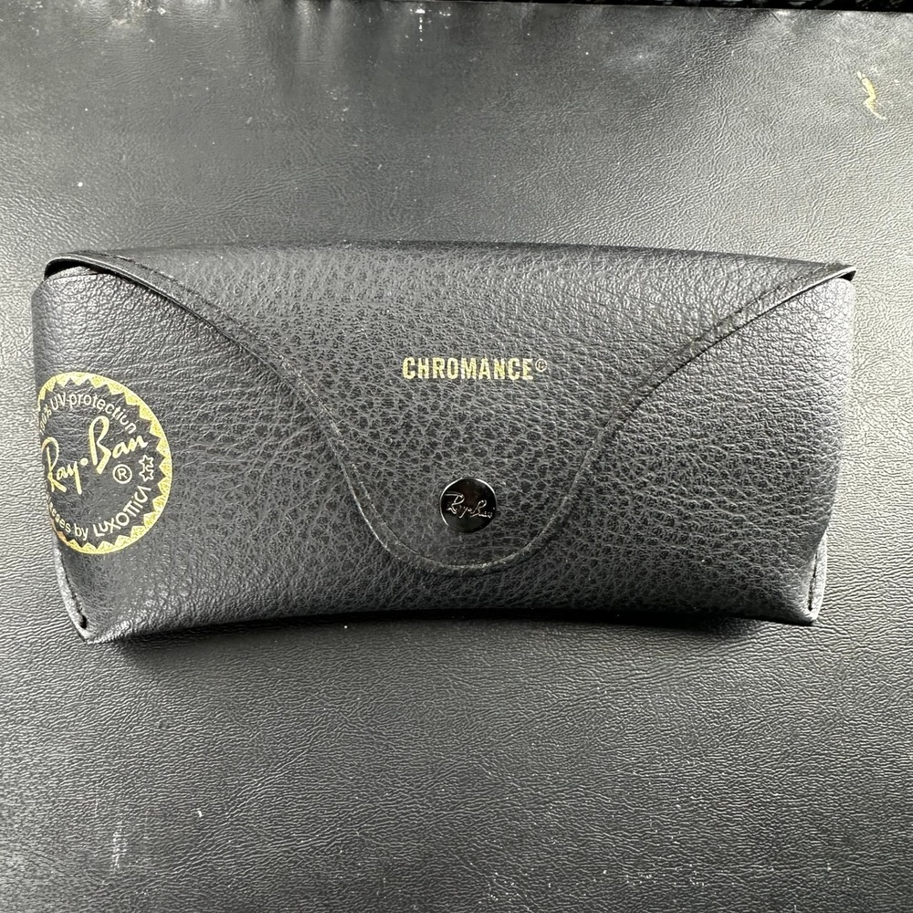 Ray-Ban Sunglass Case ONLY Black Chromance Pebbled Snap Closure Luxottica‎